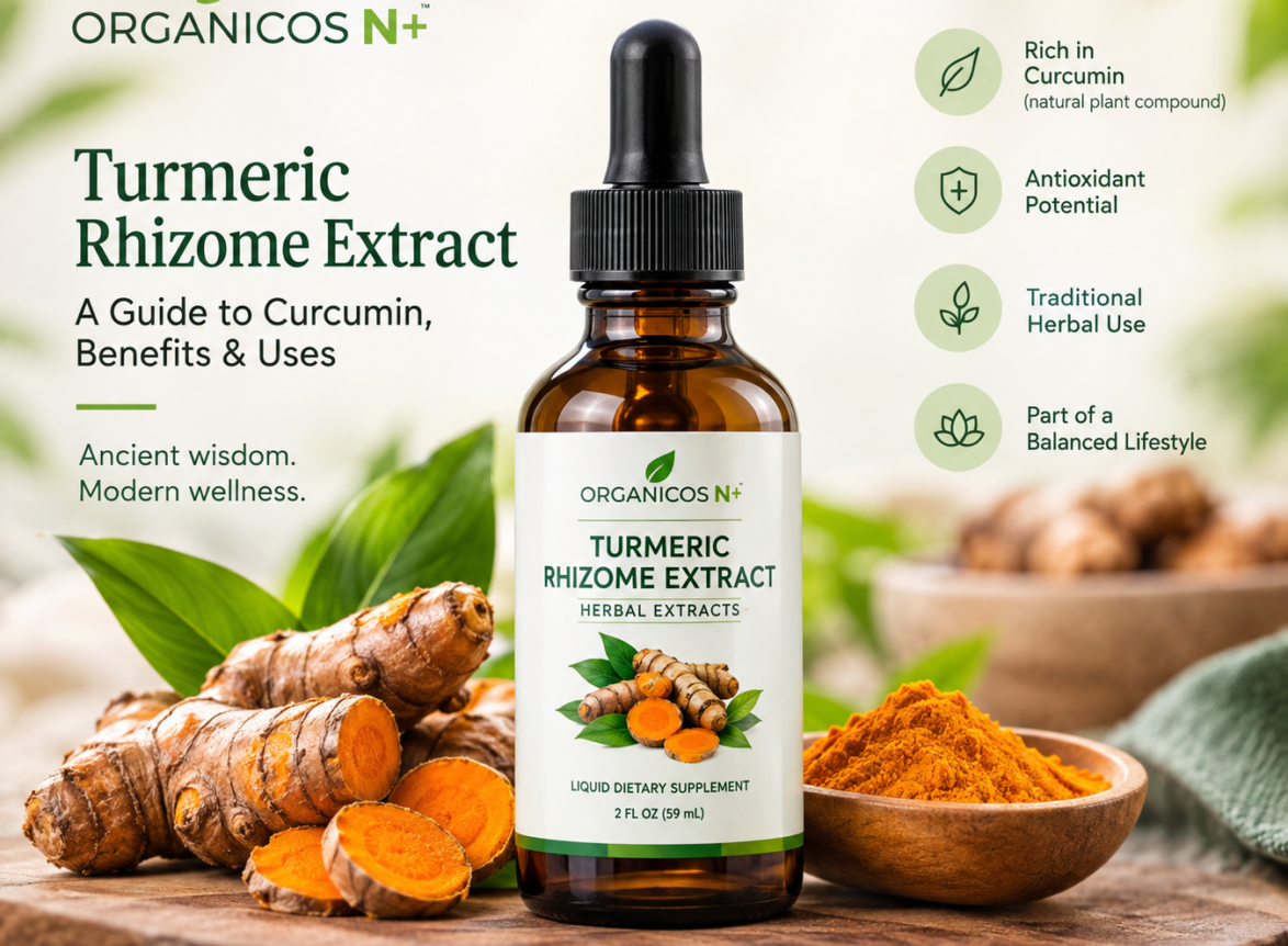Organicos N+ Turmeric Rhizome Extract liquid supplement